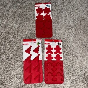 Celebrate It Christmas Silicone Candy Molds Gingerbread Tree Snowflake